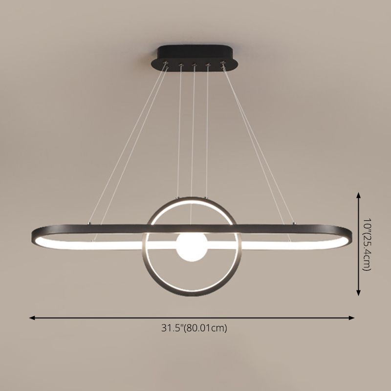 Contemporary Simplicity Ring Chandelier Pendant Light Acrylic Hanging Light Fixtures for Restaurant