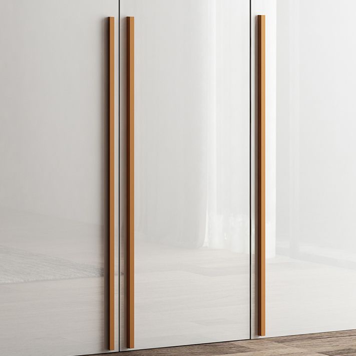 Modern Solid Wood Wardrobe for Home High Gloss White Cabinet