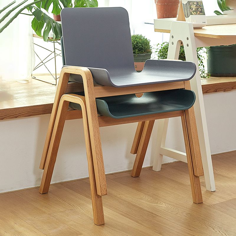 Silla de comedor de estilo moderno Silla auxiliar de cocina sin brazos con patas de madera
