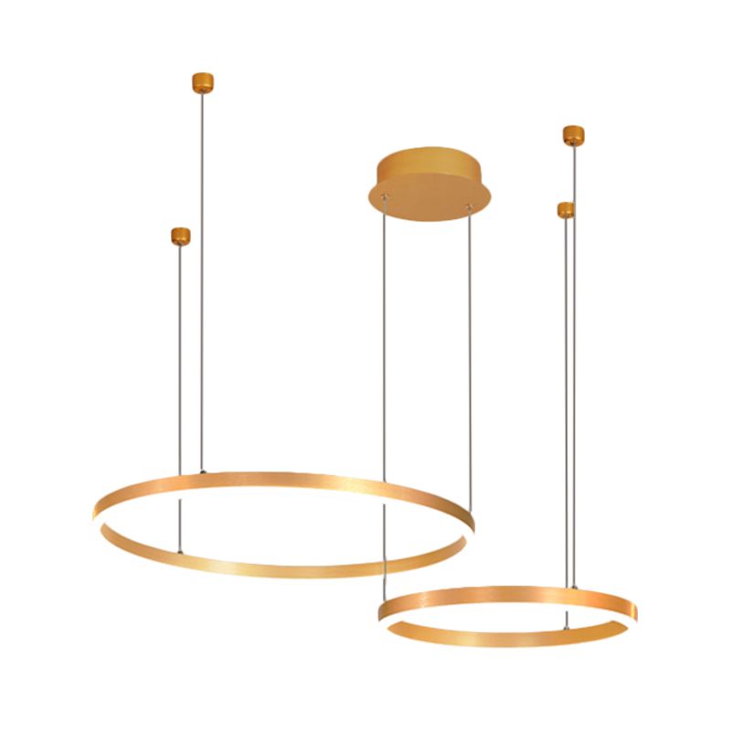 ANELLO GOLD REDENTE LAMONO MODERNO MODERNA 2/3/4 LUCI ACRILICA LED APPILE LIGUE IN LUCE BIANCA/CALDA