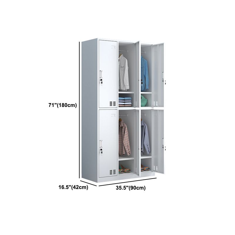 Modern Style Wardrobe White Colour Metal Wardrobe Closet With Doors