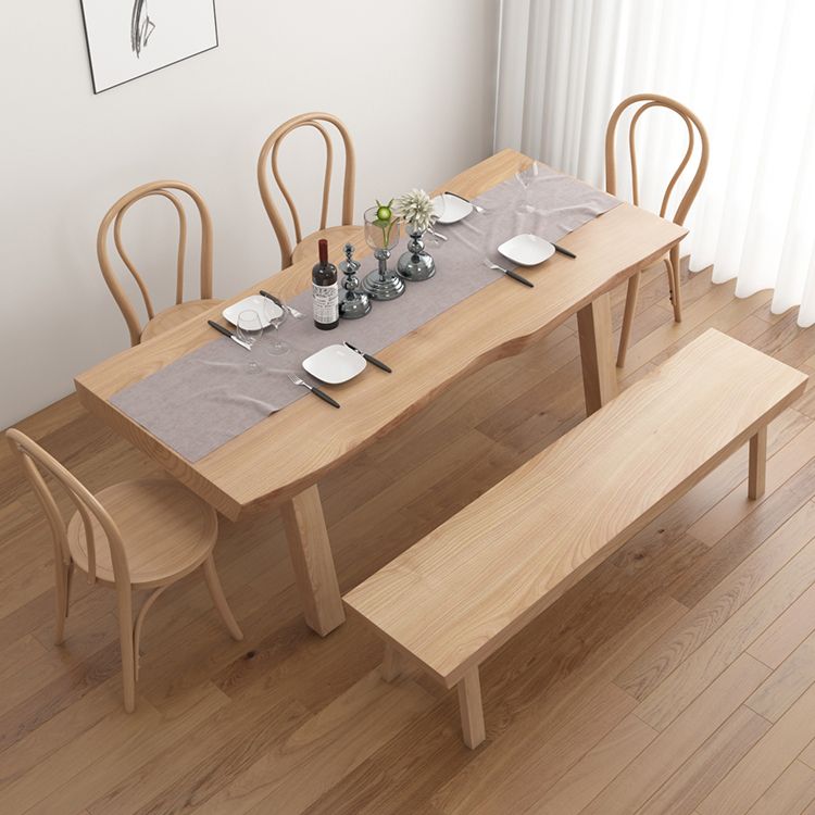 Modern 1/2/4/5/6 Pieces Rectangle Dining Set Solid Wood Dining Table with Chairs