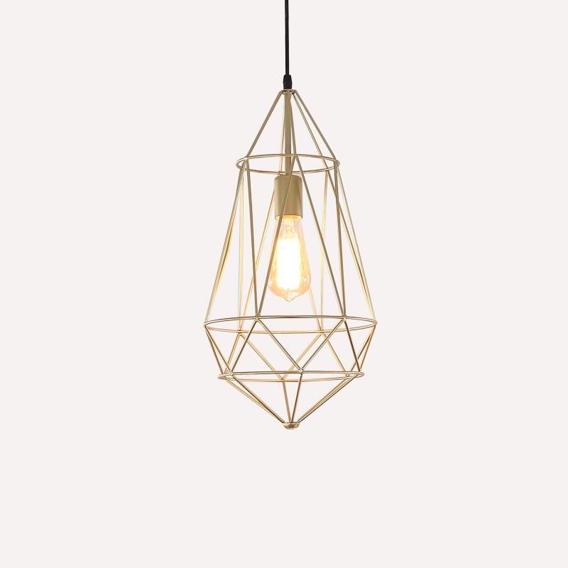 Lampada da pranzo a forma di ferro a forma di pietra gemma antica a 1 luce