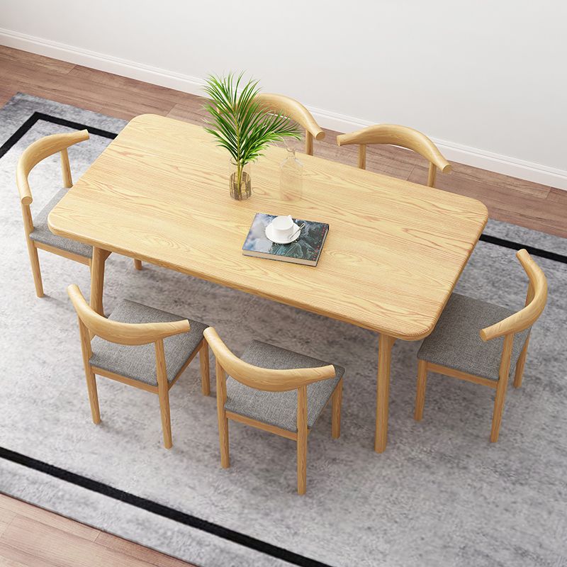 Modern Rectangle Wood Dining Table Wooden Legs for Dining Room