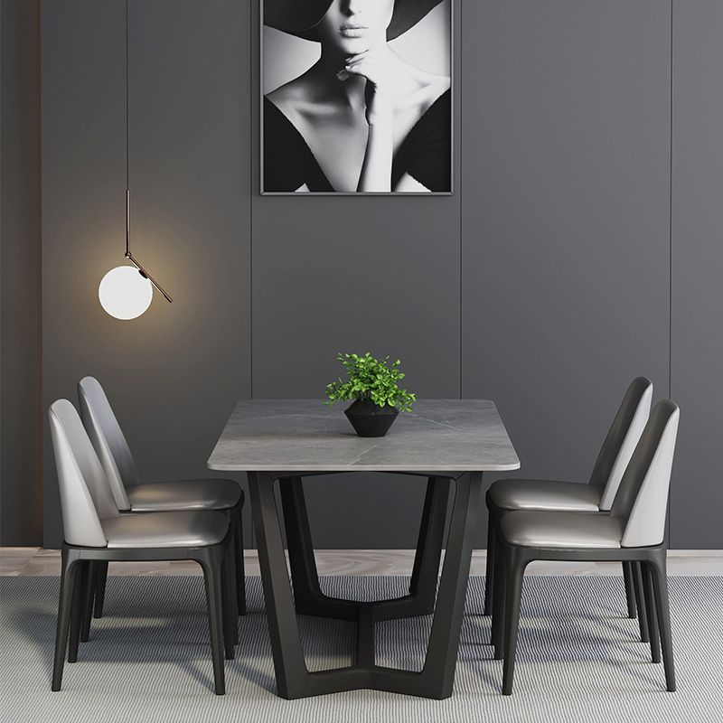 Grey Designer 1/2/5/6/7 Pieces Dining Table Set Rectangle Stone Dinette Set