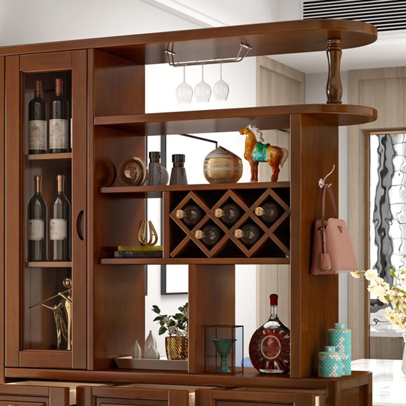 Contemporary 78.74" H Cabinet Solid Wood Accent Cabinet with Drawers and doors