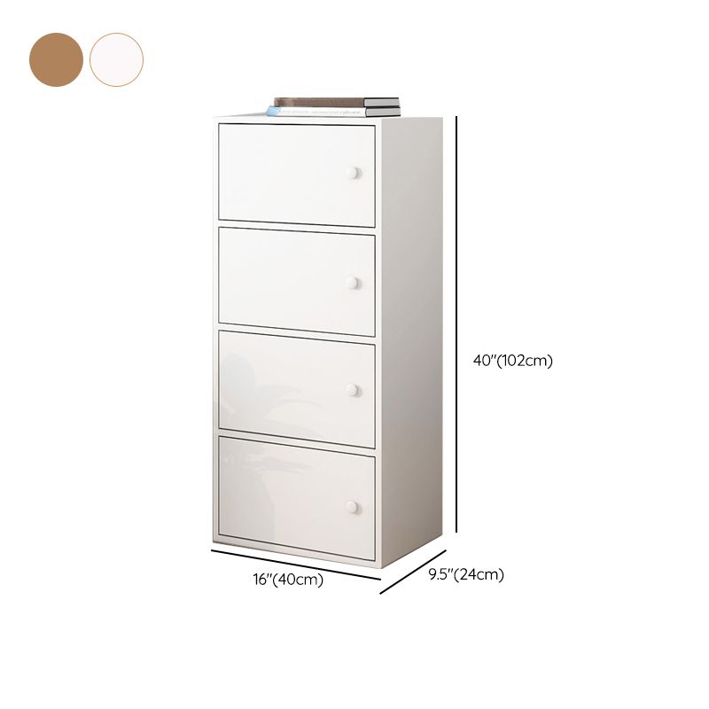Minimalistic Rectangle Storage Cabinet with Wooden Knobs Doors