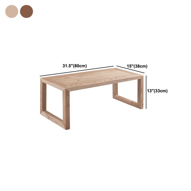 Scandinavian Solid Wood Coffee Table with Sled Base Cocktail Table