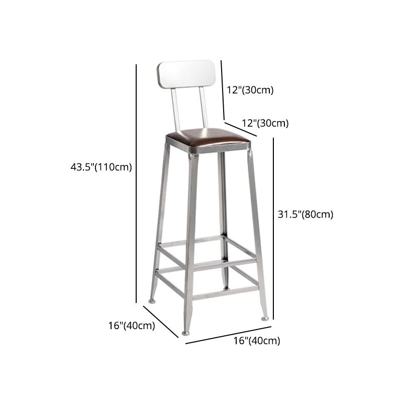 Industrial Leather Bar and Counter Stool Metal Stool with 4 Legs