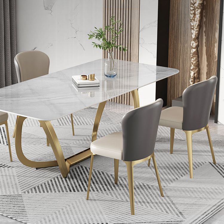 Silla de comedor de cocina estilo Glam, silla lateral sin brazos de comedor de metal