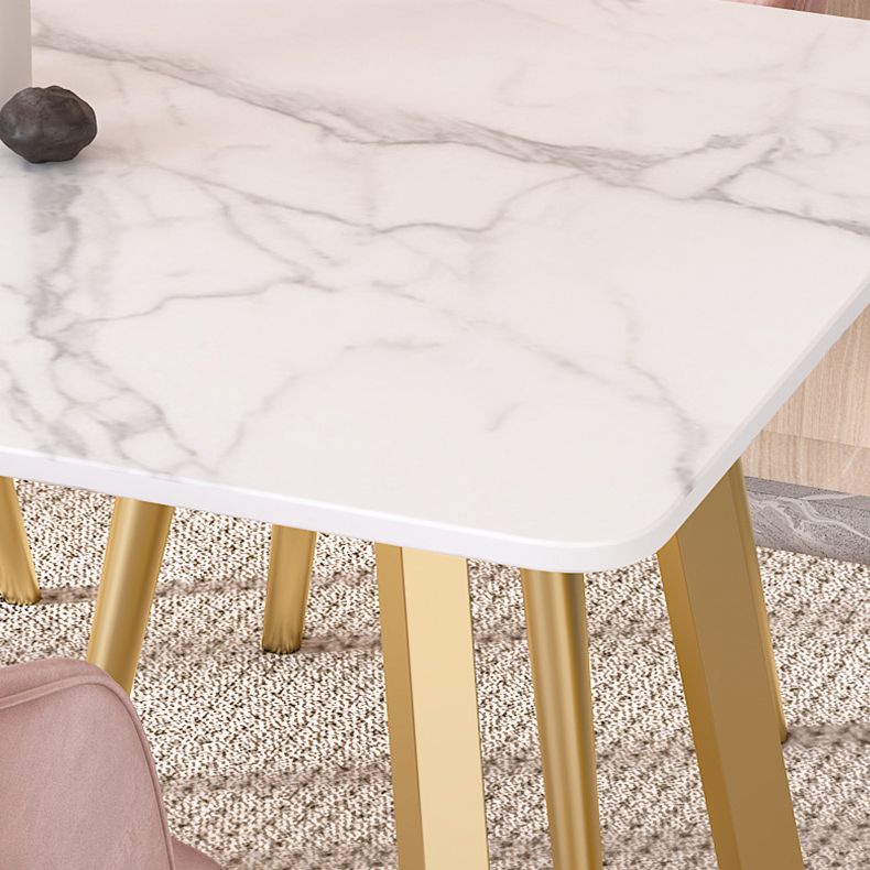 Modern Rectangle Shape White Dining Set Standard Sintered Stone Top Dining Set for Kitchen