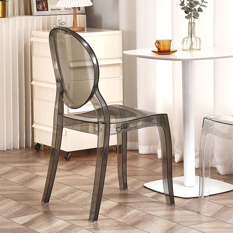 Modern Armless Chair Plastic Open Back Side Chair for Dining Room