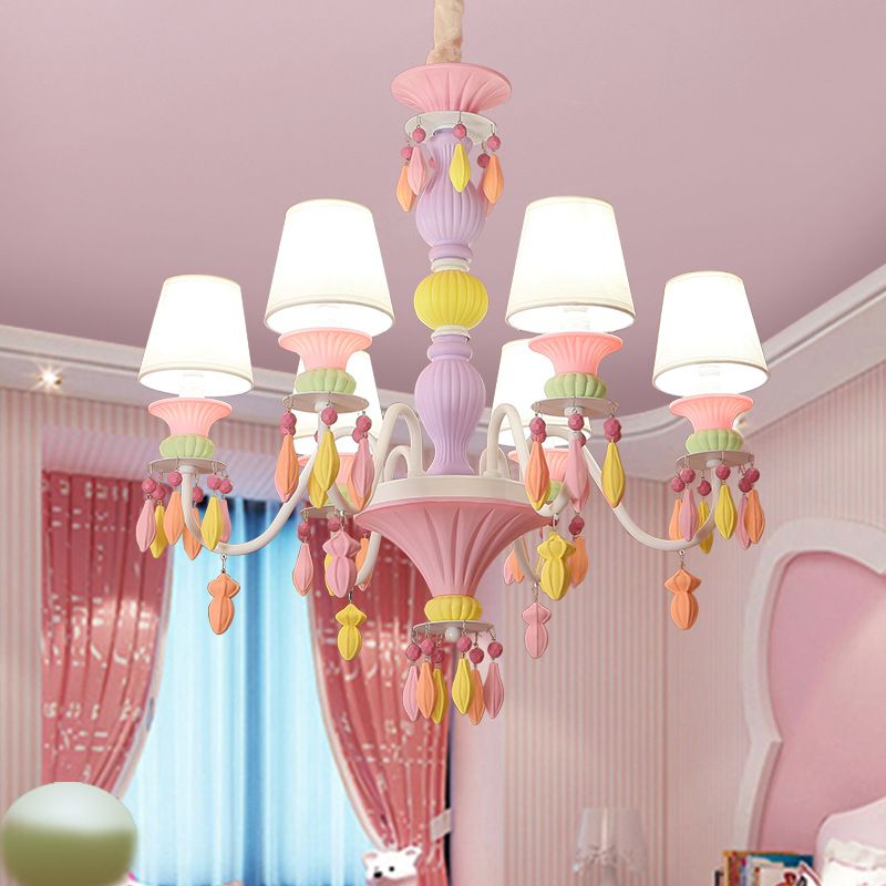 Multi Head Chandelier Light Macron Colorful Pendant Light for Child Room