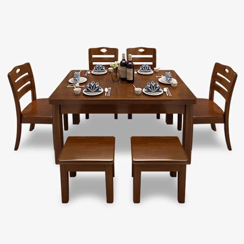 Simplicity Rectangle Dining Site Table Solid Wood Dining Room Collection with 4 Legs
