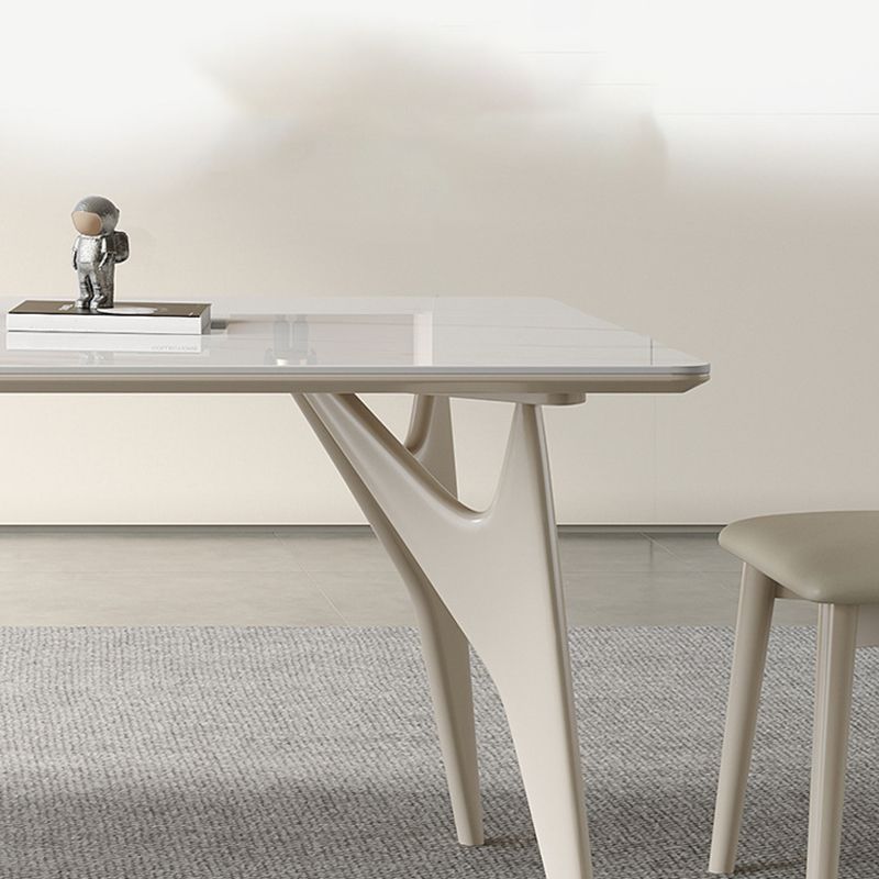 Contemporary Kitchen Dinner Table 4 Legs Rectangle Dining Table