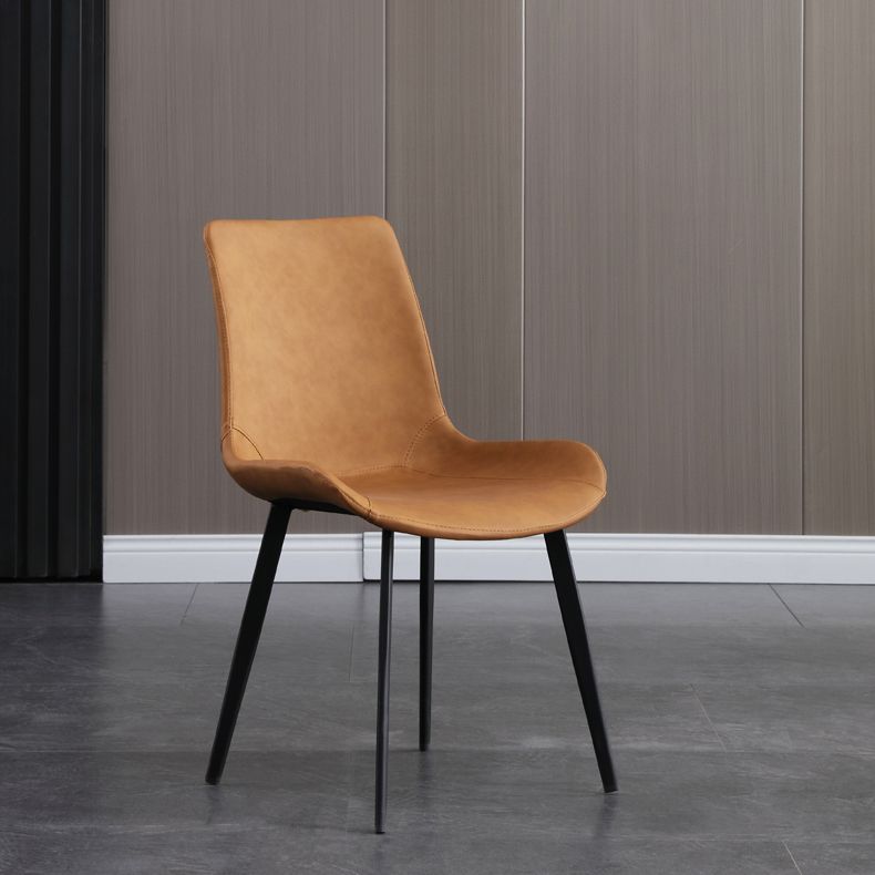 Scandinavian Metal Dining Chairs Dining Room Solid Back Armless Chairs