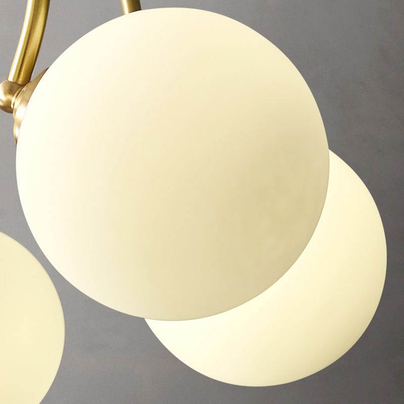 Moderne stijl Global Chandelier Multi Lights White Glass Suspension Lamp