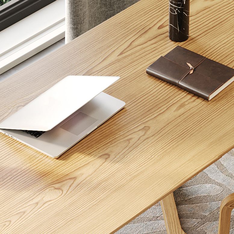 Moderne dennenhouttafel voor restaurant rechthoek binnen tafel met dubbele voetstuk