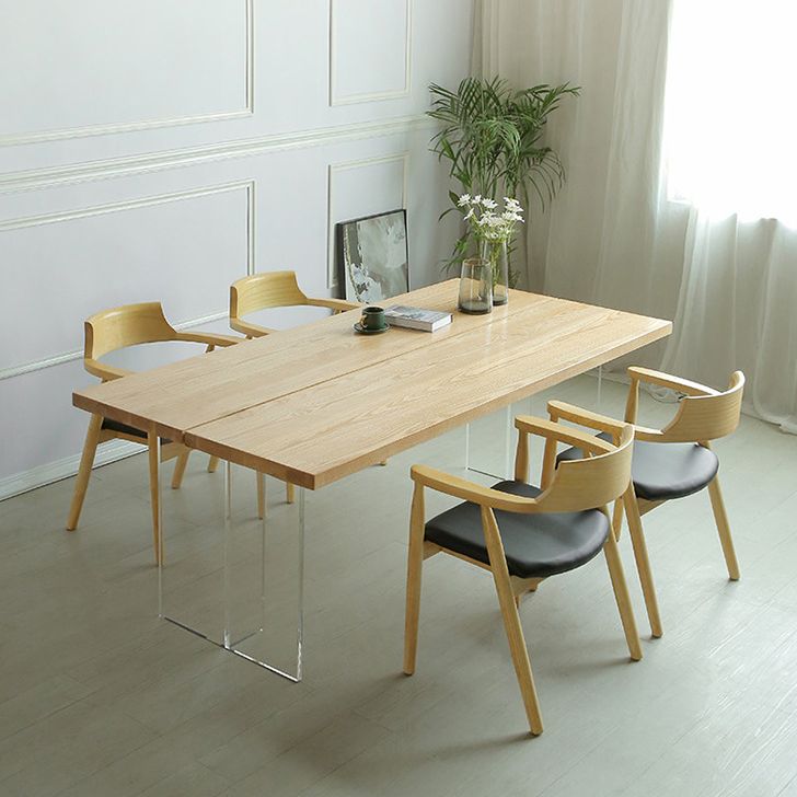 Solid Wood Dining Table Contemporary Style Rectangle Dinette Table for Home Kitchen