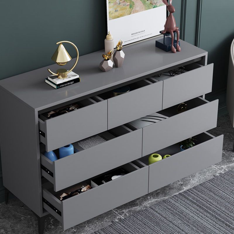 Modern Gray Storage Chest Soft-Close Drawers Wood Dresser for Bedroom