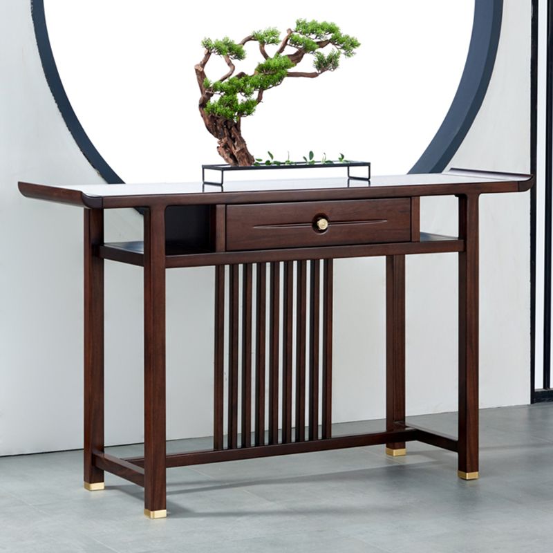 Rectangle Shape Contemporary Console Table Dark Brown Wood Console Sofa Table