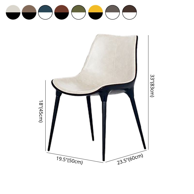 Eigentijdse stijl eetstoelen keukenarmloze zijstoelen met metalen benen