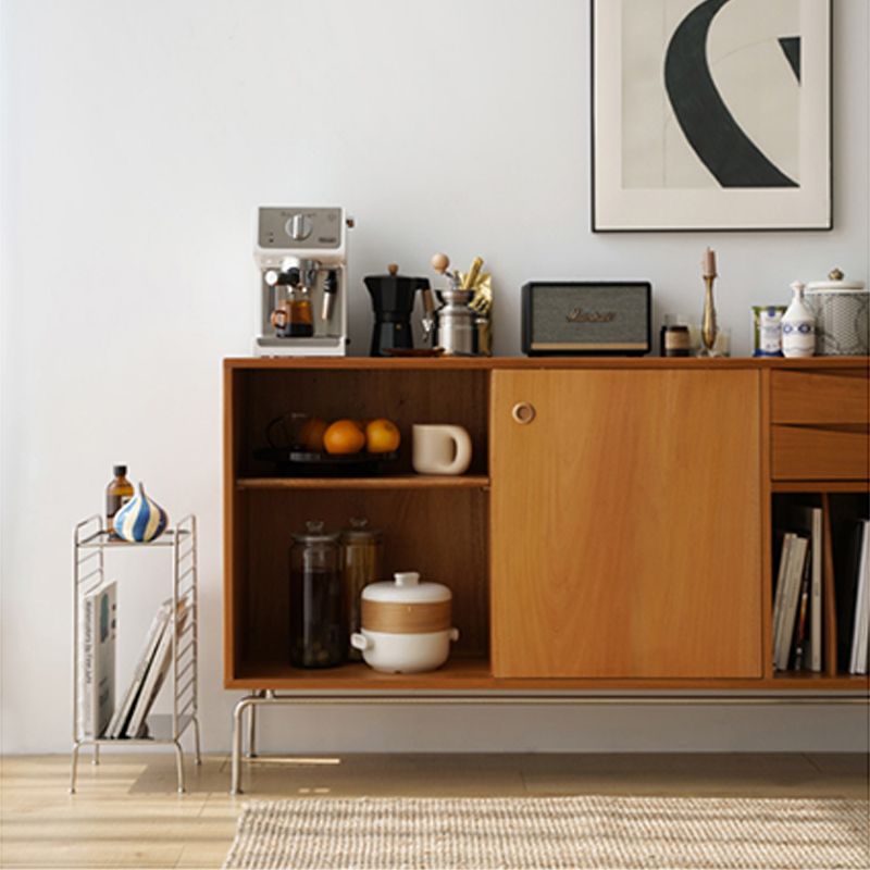 Contemporary Style Dining Buffet Solid Wood Sideboard with Cabinets and Drawers