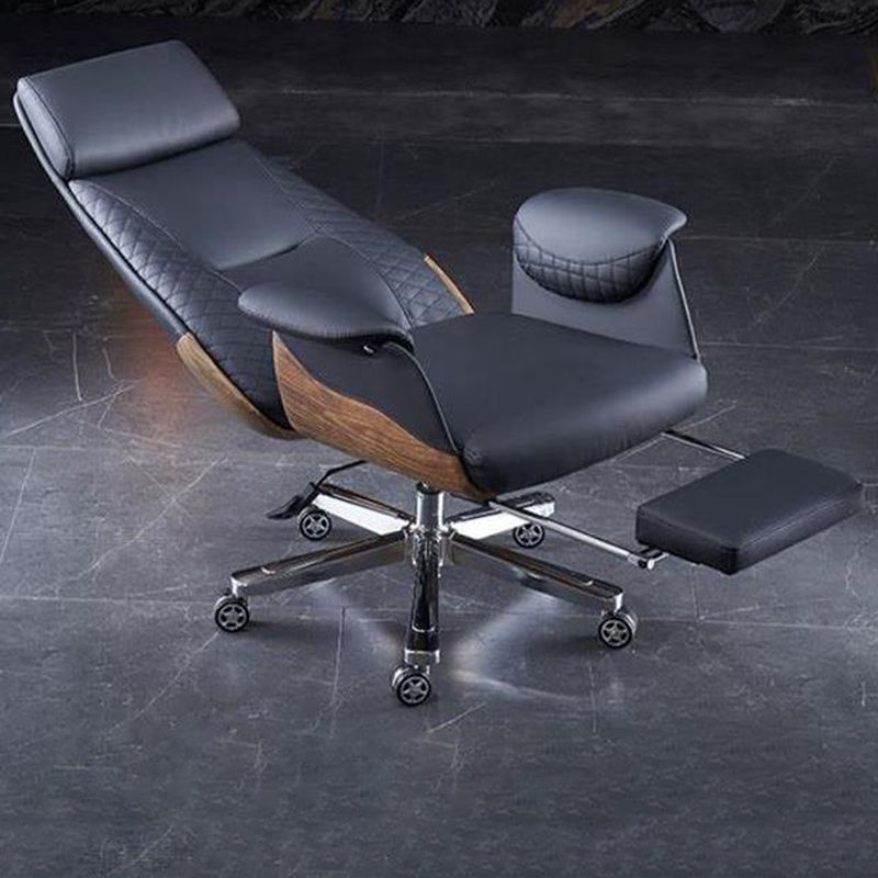 High Back Executive Swivel Office Chair Chrome Metal Frame Modern Ergonomic Task Chair