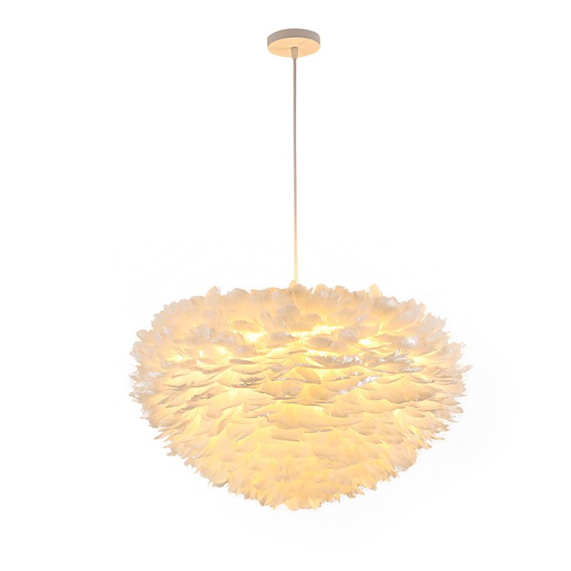 Lámpara de lámpara esférica lámpara moderna simplicidad de plumas de tono colgante para restaurante para restaurante