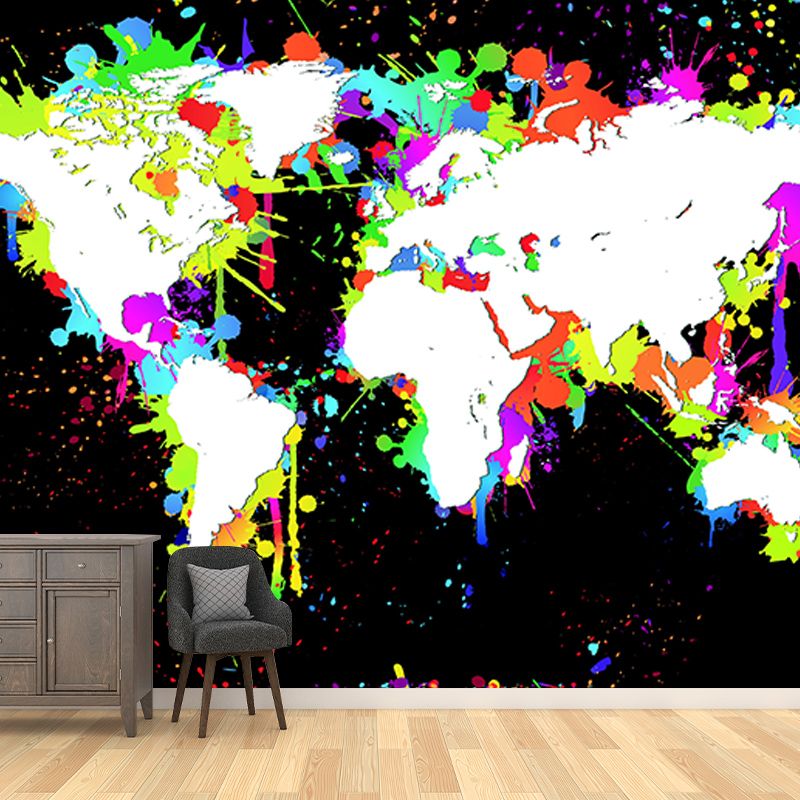 Modern Illustration Mural Wallpaper World Map Indoor Wall Mural