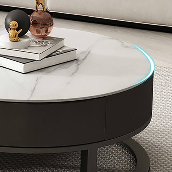 Slate Coffee Table Set Frame Cocktail Table with Storage Drawers