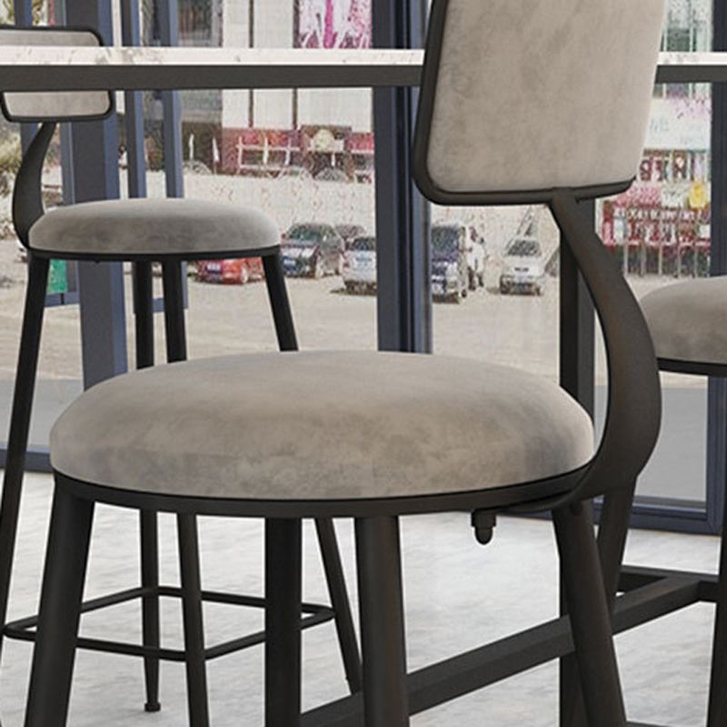 Industrial 1/2/7 Pieces Bar Table Set Rectangle Marble Counter Table with High Stools