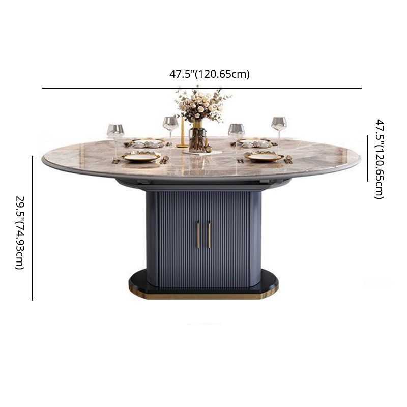 Muebles de comedor de comedor de diseño de piedra sinterizada de estilo glam.