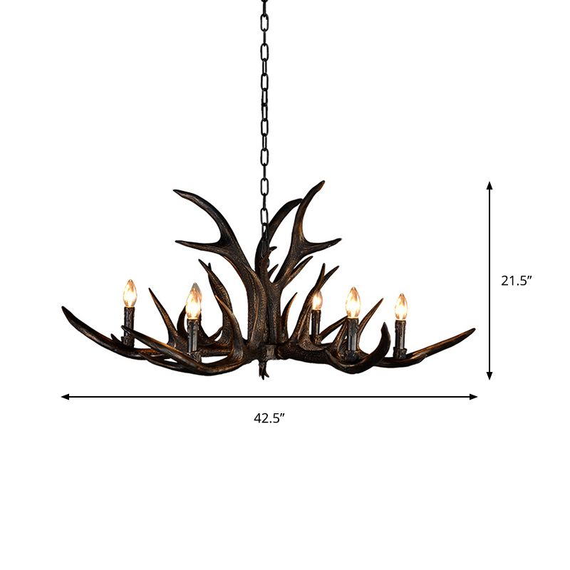 Traditionelle Kerzenhänge -Lampe 6/10/15 Lampenlampen Harz Kronleuchterleuchte in Schwarz für den Laden