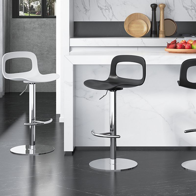 Modern Plastic Adjustable Height Swivel Bar Stool with Footrest