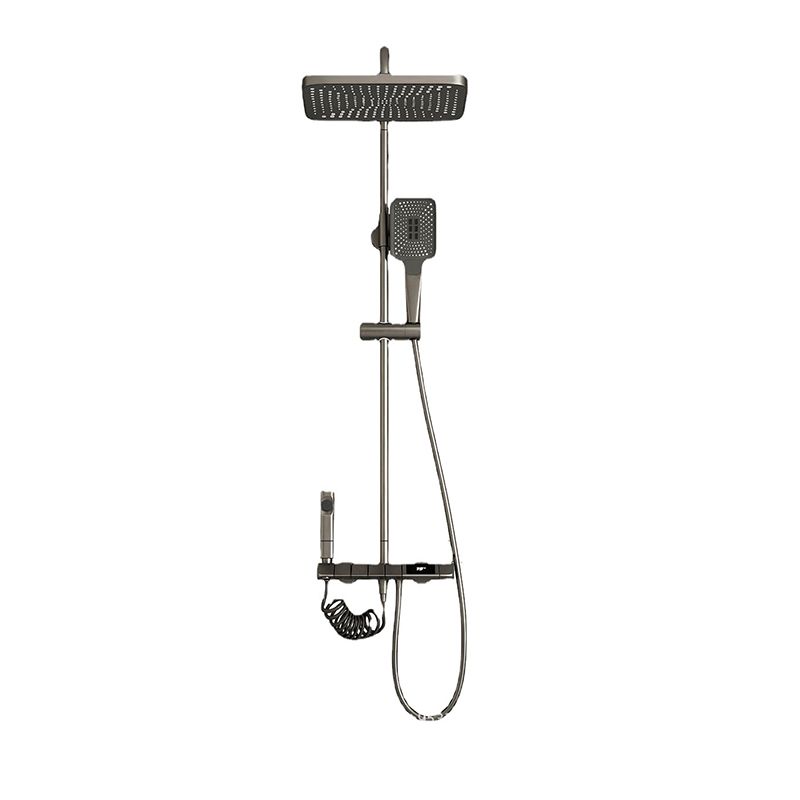 Modern Adjustable Water Flow Square Shower Faucet Shower Hose Shower System on Wall