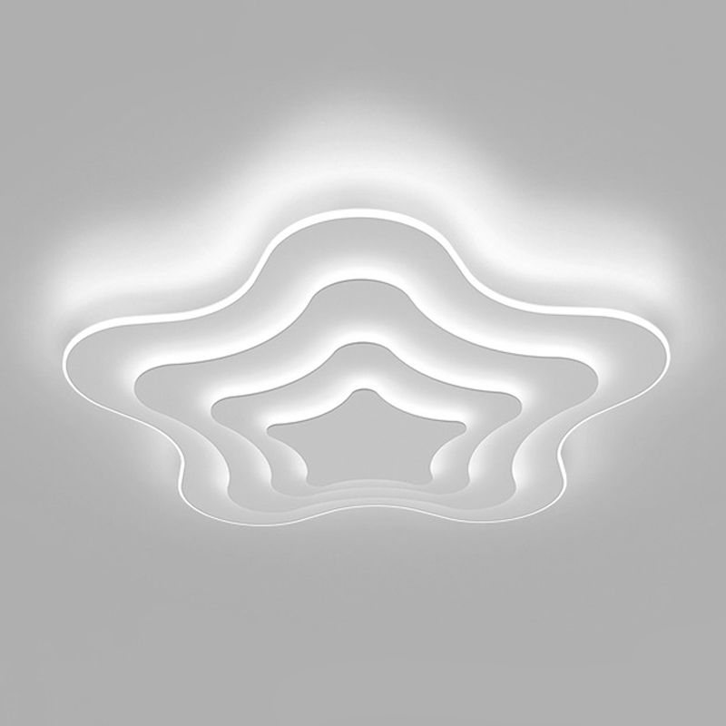 Luminaires modernes à chasse d'eau cinq étoiles fer 1 lumière de lampes de montage à chasse d'eau en blanc