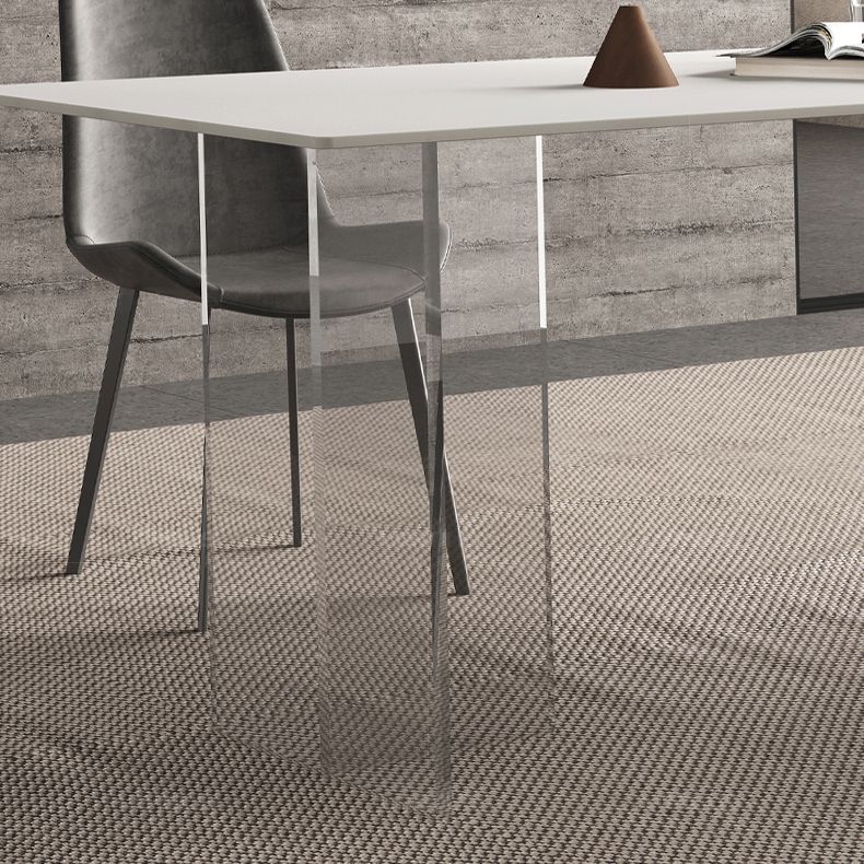 Modern White Stone Top Table Rectangle Dining Table for Kitchen Use