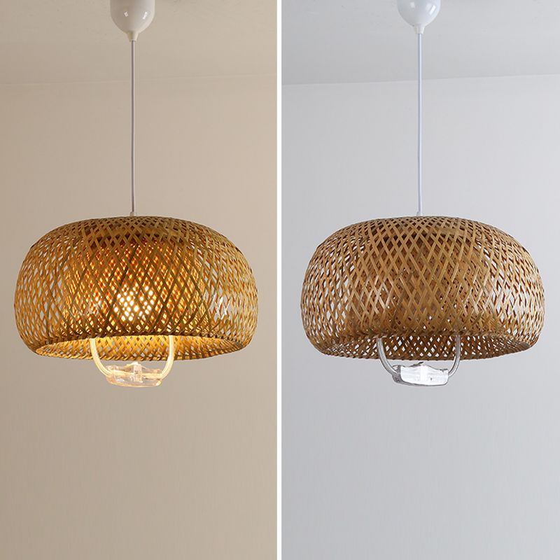 Einziehbarer anheizt leicht asiatischer Bambus 1 Kopf Droplampe für Esszimmer