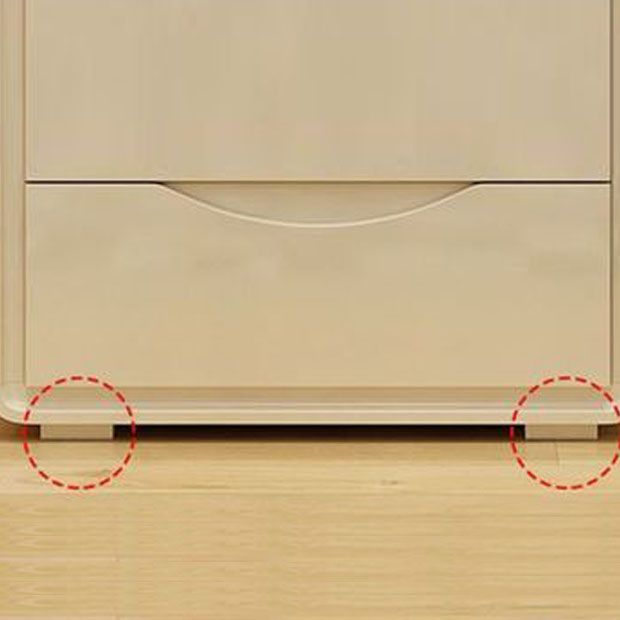 16" W White Wooden Storage Chest Modern Storage Chest Dresser with Drawers