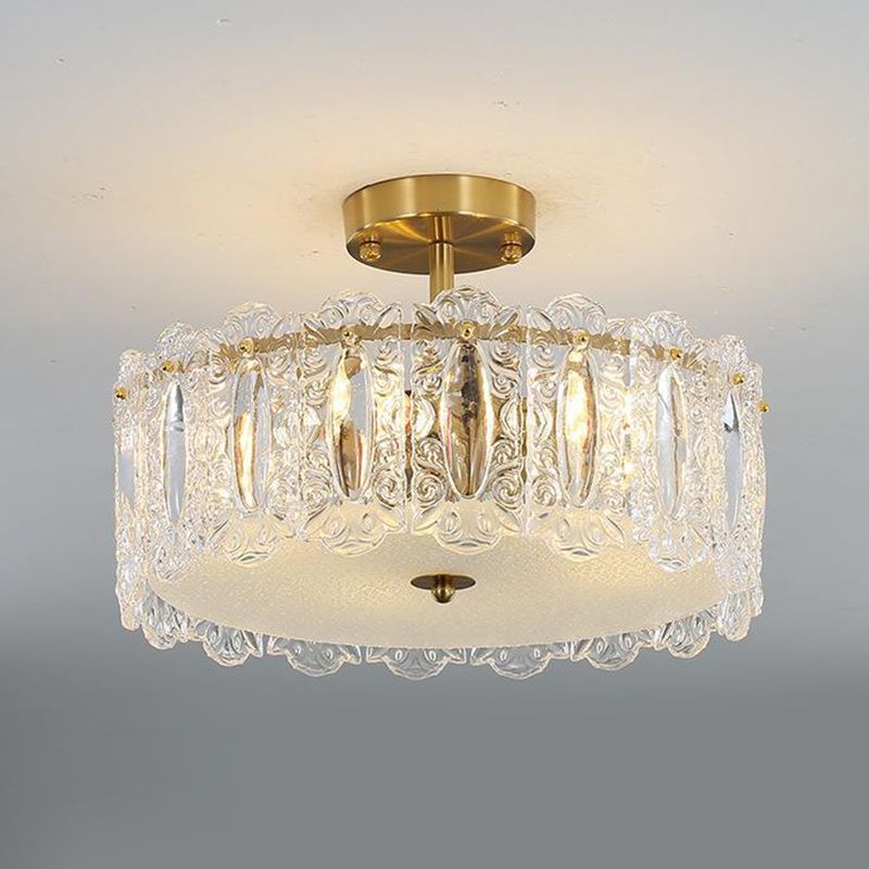 Modern Style Glass Shade Ceiling Light Simplicity Flush Mount for Bedroom