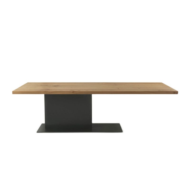 Contemporary Rectangl Dining Room Table Pine Wood Pedestal Table