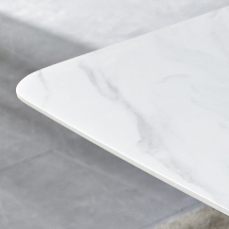 Juegos de comedor contemporáneos con mesa de comedor de piedra sinterizada y sillas de cojín