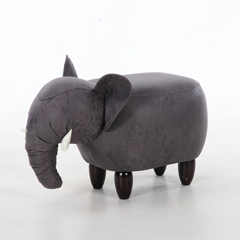 Contemporary Faux Leather Upholstered Ottoman Specialty Shape Pouf