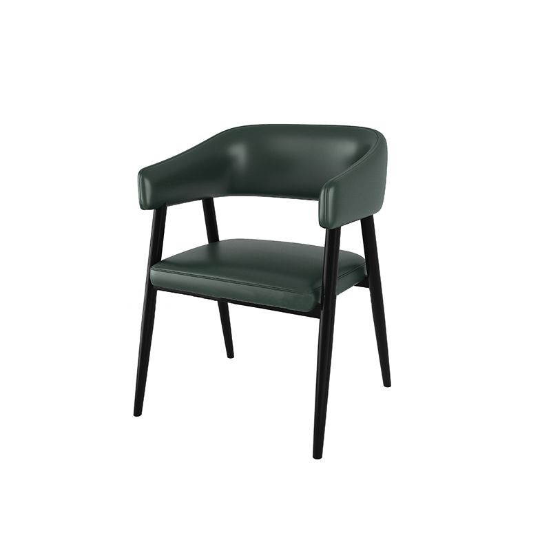 Contemporary Kitchen Dining Side Chair Faux Leather Open Back Dining Side Chair