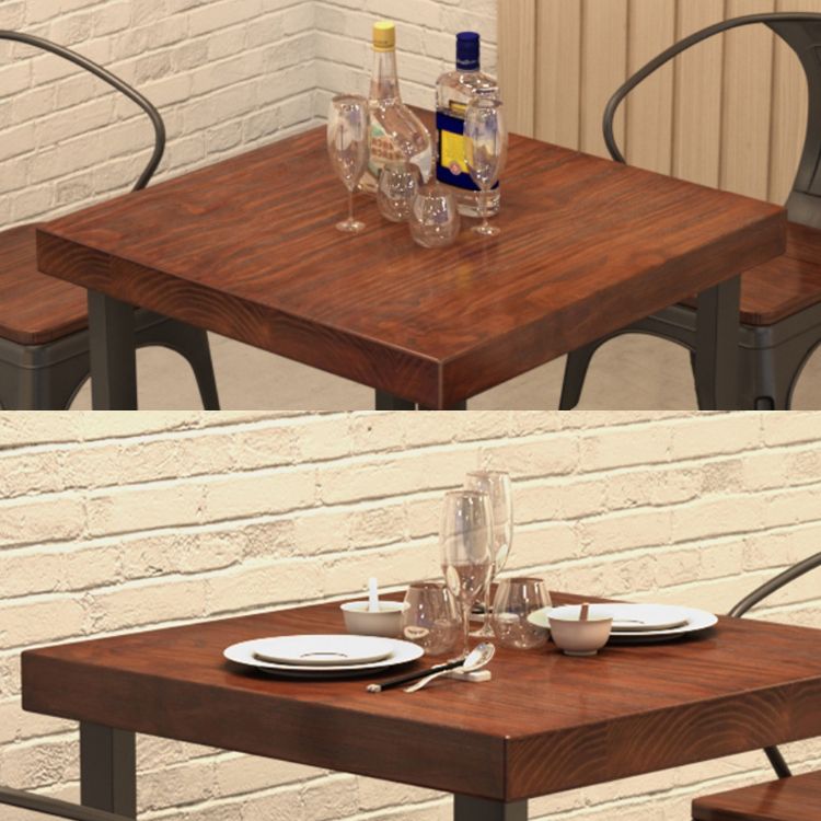 Industrial Square Dining Room Table Solid Wood Dining Site Table