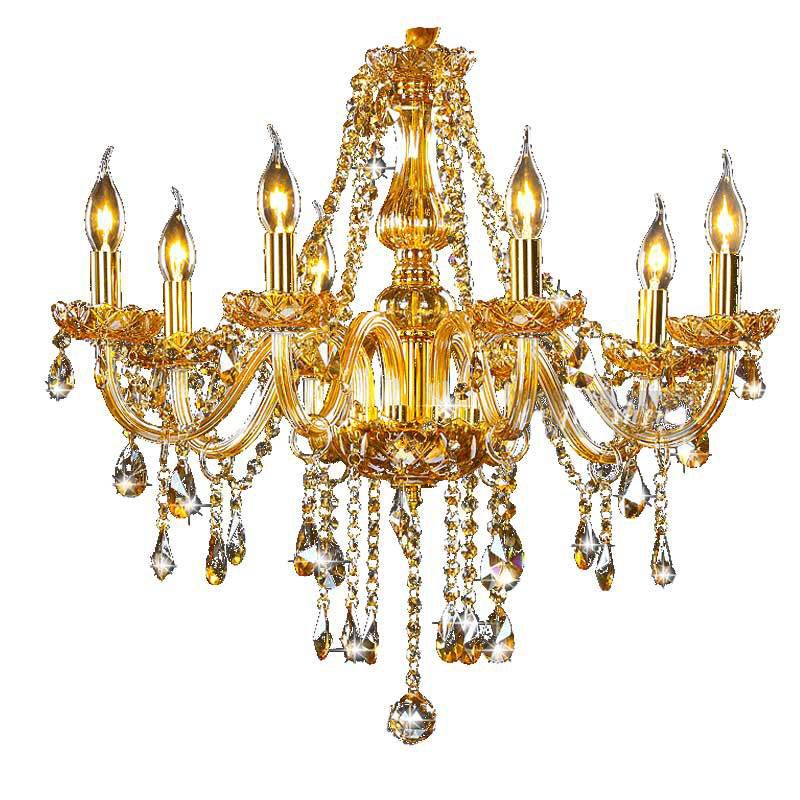 Crystal Candle Shape Hanging Ceiling Light European Style Multi Lights Hanging Light