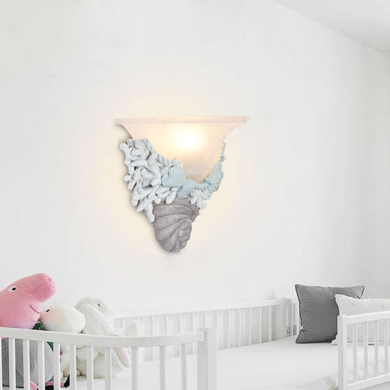 Modern Stylish Bell Wall Light with Shell 1 Bulb LED Wall Lamp for Baby Kid Bedroom
