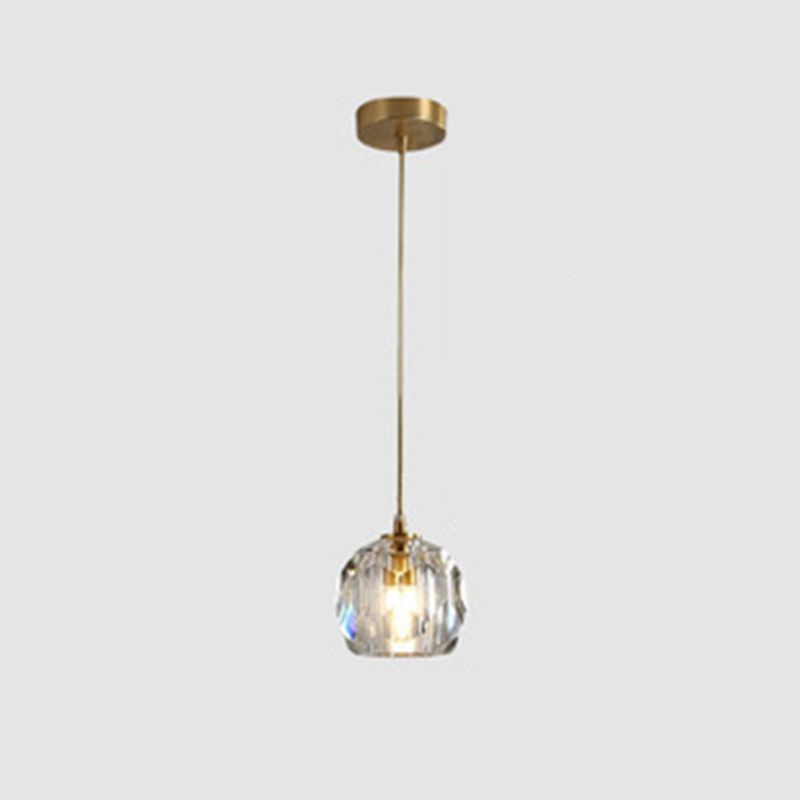 Modern Luxury Style Down Lighting Pendant 1 Light Suspension Pendant with Crystal Shade