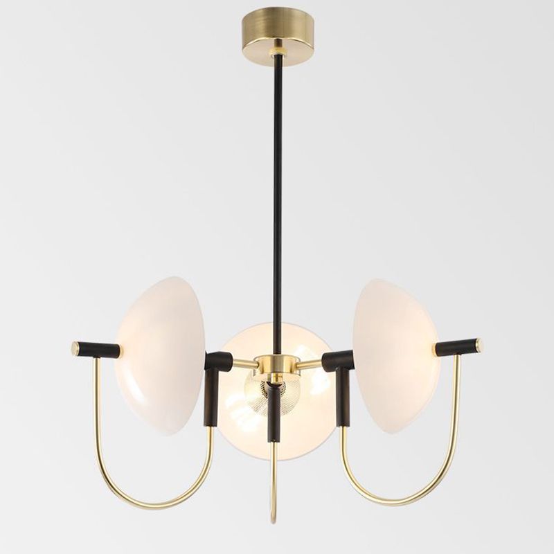 Glazen gearceerde kroonluchter verlichtingsarmatuur minimalistische stijl wit hangende verlichtingsarmatuur